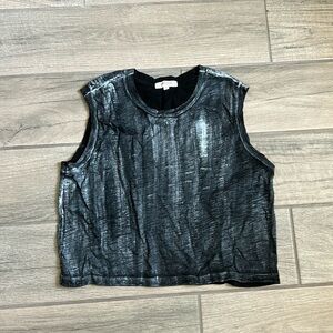 Goldie black shimmer cropped muscle tank